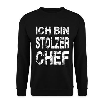 Ich Bin Stolzer Chef - Unisex Pullover - Schwarz - Vorne - Alina (178cm) & Michal (187cm)