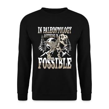In Paleontology Anything Is Fossible - Unisex Pullover - Schwarz - Vorne - Alina (178cm) & Michal (187cm)