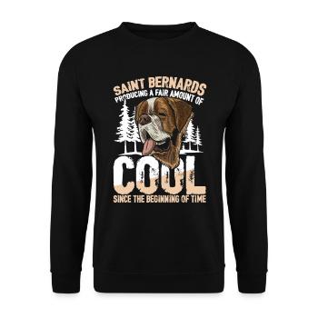 Saint Bernards Producing A Fair Amount Of Cool - Unisex Pullover - Schwarz - Vorne - Alina (178cm) & Michal (187cm)