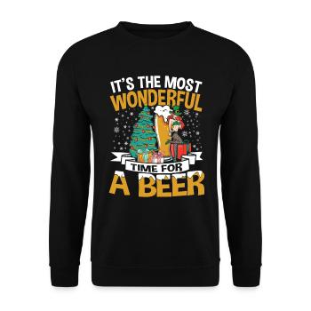 Christmas Time For A Beer - Unisex Pullover - Schwarz - Vorne - Alina (178cm) & Michal (187cm)