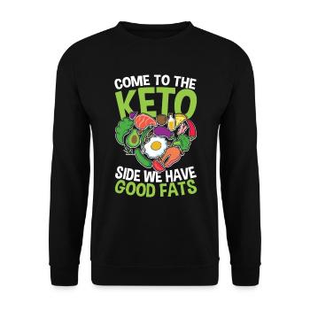 Lustiger Vegetarierer Spruch Gesunde Ernährung - Unisex Pullover - Schwarz - Vorne - Alina (178cm) & Michal (187cm)