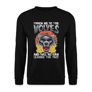 Throw Me To The Wolves And I Will Return Leading - Unisex Pullover - Schwarz - Vorne - Alina (178cm) & Michal (187cm)
