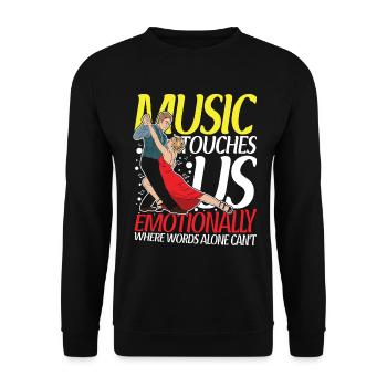 Music Touches Us Emotionally - Unisex Pullover - Schwarz - Vorne - Alina (178cm) & Michal (187cm)