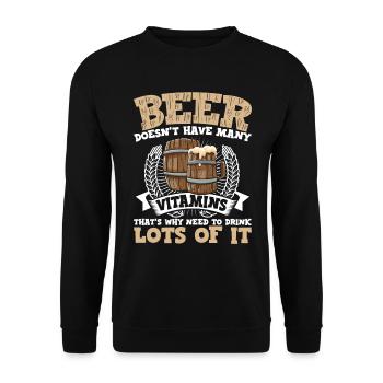 Beer Dosen't Have Many Vitamins - Unisex Pullover - Schwarz - Vorne - Alina (178cm) & Michal (187cm)