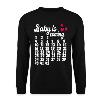 Baby is coming Entwicklung - Unisex Pullover - Schwarz - Vorne - Alina (178cm) & Michal (187cm)