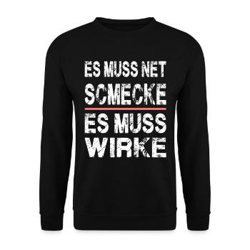 ES MUSS NET SCHMECKE ES MUSS WIRKE für Apotheker - Unisex Pullover - Schwarz - Vorne - Alina (178cm) & Michal (187cm)