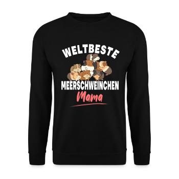 Weltbeste Meerschweinchen Mama für Frauen - Unisex Pullover - Schwarz - Vorne - Alina (178cm) & Michal (187cm)
