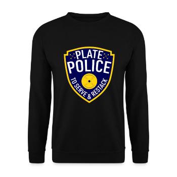Plate Police Powerlifting - Unisex Pullover - Schwarz - Vorne - Alina (178cm) & Michal (187cm)