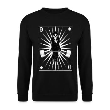 Funny Gym Deadlifts Playing Cards - Unisex Sweatshirt - black - Front - Alina (178cm) & Michal (187cm)