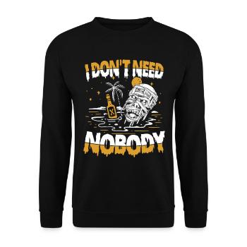 I Don't Need Nobody für Einzelgänger - Unisex Pullover - Schwarz - Vorne - Alina (178cm) & Michal (187cm)