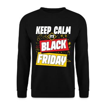 Keep Calm It's Black Friday - Unisex Pullover - Schwarz - Vorne - Alina (178cm) & Michal (187cm)