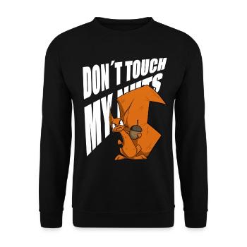 lustiges Eichhörnchen Sprüche Männer Comic Shirt - Unisex Pullover - Schwarz - Vorne - Alina (178cm) & Michal (187cm)
