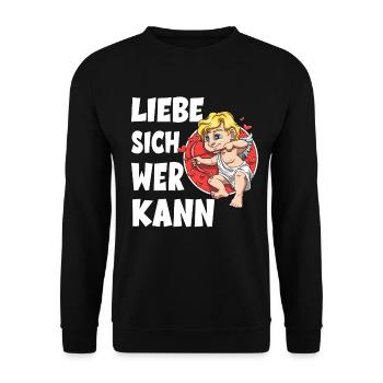 Liebe Sich Wer Kann für den Partner - Unisex Pullover - Schwarz - Vorne - Alina (178cm) & Michal (187cm)