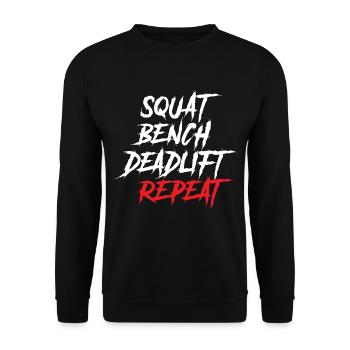 Squat Bench Deadlift Repeat Powerlifting - Unisex Sweatshirt - black - Front - Alina (178cm) & Michal (187cm)