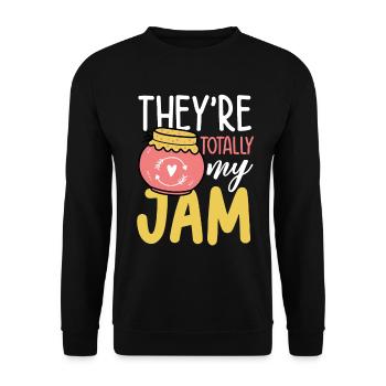 They're Totally My Jam für alle Verliebten - Unisex Pullover - Schwarz - Vorne - Alina (178cm) & Michal (187cm)