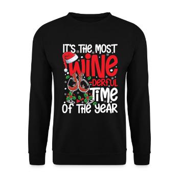 It's The Most Wine .Derful Time Of The Year - Unisex Pullover - Schwarz - Vorne - Alina (178cm) & Michal (187cm)