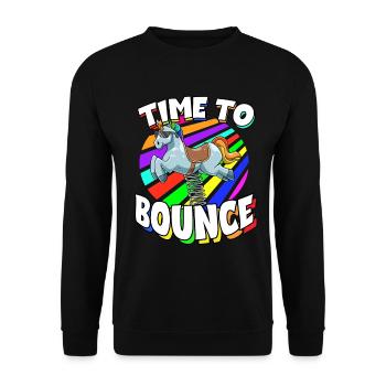 Time To Bounce für Männer und Frauen - Unisex Pullover - Schwarz - Vorne - Alina (178cm) & Michal (187cm)