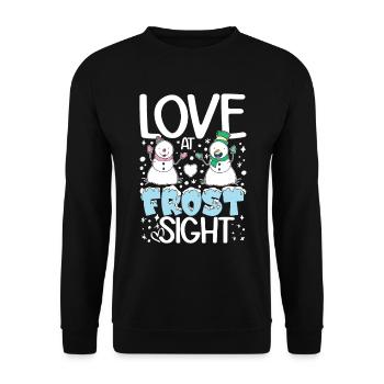 Love At Frost Sight für Männer Frauen und - Unisex Pullover - Schwarz - Vorne - Alina (178cm) & Michal (187cm)