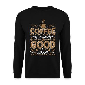 Kaffee Kaffeetrinker Geschenkidee - Unisex Pullover - Schwarz - Vorne - Alina (178cm) & Michal (187cm)