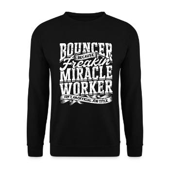 türsteher geschenk bodyguard sicherheit sicherheit - Unisex Pullover - Schwarz - Vorne - Alina (178cm) & Michal (187cm)