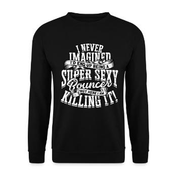 türsteher geschenk bodyguard sicherheit sicherheit - Unisex Pullover - Schwarz - Vorne - Alina (178cm) & Michal (187cm)