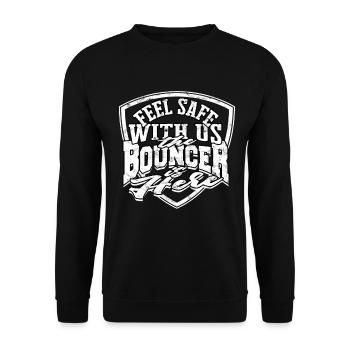 türsteher geschenk bodyguard sicherheit sicherheit - Unisex Pullover - Schwarz - Vorne - Alina (178cm) & Michal (187cm)