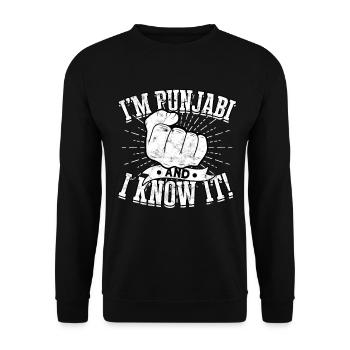 Sikh Indian Sikhism Punjabi Alphabet Writing - Unisex Sweatshirt - black - Front - Alina (178cm) & Michal (187cm)