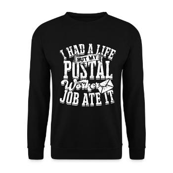 Facteur Postier Bureau de poste Cadeau Lettre Livraison de colis - Sweat-shirt Unisexe - noir - Devant - Alina (178cm) & Michal (187cm)