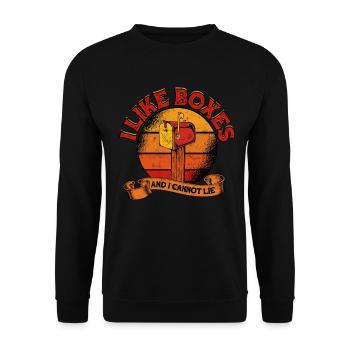 Postman Postman Post Office Gift Letter Parcel Delivery - Unisex Sweatshirt - black - Front - Alina (178cm) & Michal (187cm)