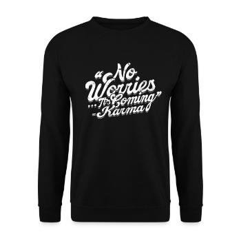 Karma Meditation Fate Gift Idea Gift S - Unisex Sweatshirt - black - Front - Alina (178cm) & Michal (187cm)
