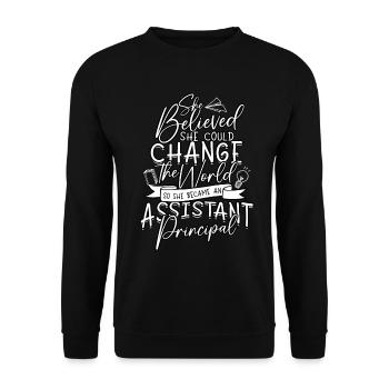 schulleiter stellvertretender schulleiter geschenk - Unisex Pullover - Schwarz - Vorne - Alina (178cm) & Michal (187cm)