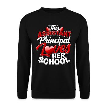 Principal Deputy Principal Gift - Unisex Sweatshirt - black - Front - Alina (178cm) & Michal (187cm)