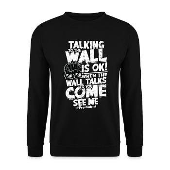 psychiatrist gift therapy gift idea psycholo - Unisex Sweatshirt - black - Front - Alina (178cm) & Michal (187cm)
