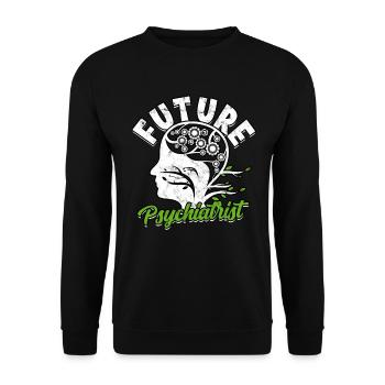 psychiatrist gift therapy gift idea psycholo - Unisex Sweatshirt - black - Front - Alina (178cm) & Michal (187cm)