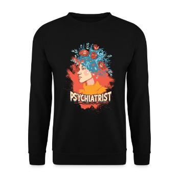 psychiatrist gift therapy gift idea psycholo - Unisex Sweatshirt - black - Front - Alina (178cm) & Michal (187cm)
