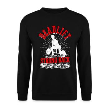 Deadlift Fitlochness Deadlift Gym - Unisex Sweatshirt - black - Front - Alina (178cm) & Michal (187cm)