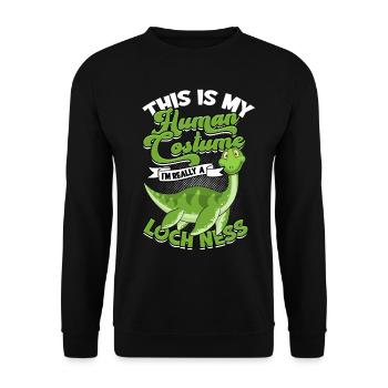 lochlochlochness geschenkidee geschenk - Unisex Pullover - Schwarz - Vorne - Alina (178cm) & Michal (187cm)