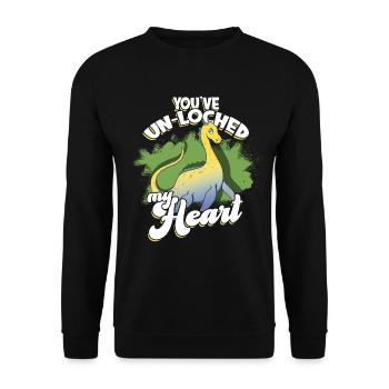 lochlochlochness geschenkidee geschenk - Unisex Pullover - Schwarz - Vorne - Alina (178cm) & Michal (187cm)