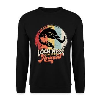 lochlochlochness geschenkidee geschenk - Unisex Pullover - Schwarz - Vorne - Alina (178cm) & Michal (187cm)