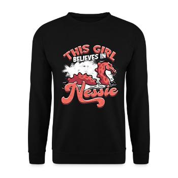 lochlochlochness geschenkidee geschenk - Unisex Pullover - Schwarz - Vorne - Alina (178cm) & Michal (187cm)