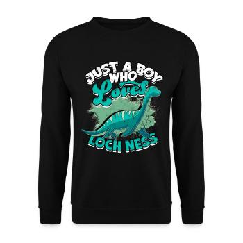 lochlochlochness geschenkidee geschenk - Unisex Pullover - Schwarz - Vorne - Alina (178cm) & Michal (187cm)