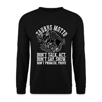 Black Bull Queen April Zodiac Astrology - Unisex Sweatshirt - black - Front - Alina (178cm) & Michal (187cm)