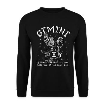Gemini Nutrition Valeurs Vierges Can Astrologie du zodiaque - Sweat-shirt Unisexe - noir - Devant - Alina (178cm) & Michal (187cm)