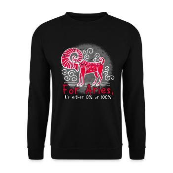 Aries Queen March April Zodiac Astrology Aries - Unisex Sweatshirt - black - Front - Alina (178cm) & Michal (187cm)