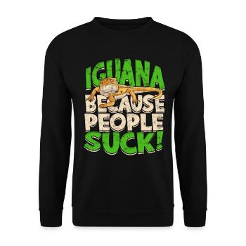 Reptile iguanien - Sweat-shirt Unisexe - noir - Devant - Alina (178cm) & Michal (187cm)