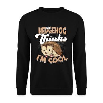 Mon hérisson pense que je suis cool animal mignon - Sweat-shirt Unisexe - noir - Devant - Alina (178cm) & Michal (187cm)