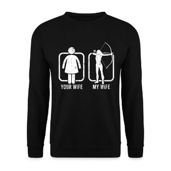 Tir à l’arc Arrow Hunter Chasse à l’arc Archer - Sweat-shirt Unisexe - noir - Devant - Alina (178cm) & Michal (187cm)