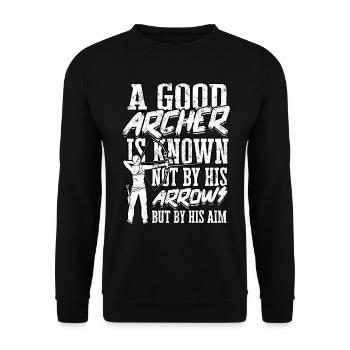 Archery Arrow Hunter Bow Hunting Archer - Unisex Sweatshirt - black - Front - Alina (178cm) & Michal (187cm)