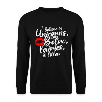 Lippenchirurgie Füllstoffe Botox Injektor - Unisex Pullover - Schwarz - Vorne - Alina (178cm) & Michal (187cm)