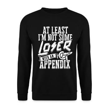 Anhang Operation Appendektomie Entfernung - Unisex Pullover - Schwarz - Vorne - Alina (178cm) & Michal (187cm)